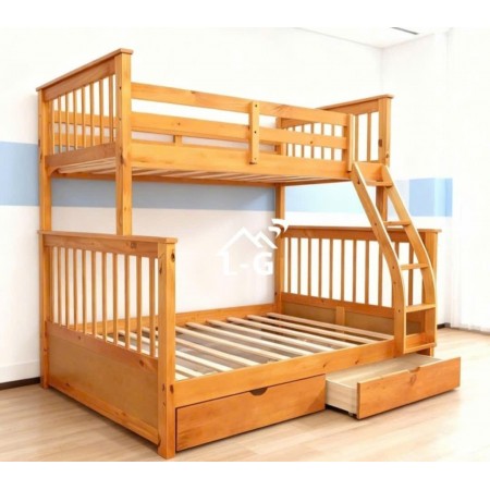 B180 Oak : Giường 2 Tầng + Hộc Kéo - 1m2 / 1m6